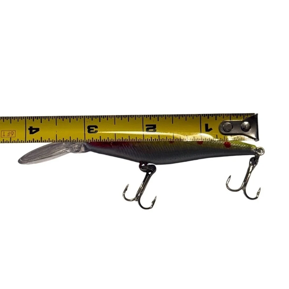 Red Head Chartreuse Silver Deep Diving Crankbait Fishing Lure 3.5 Inch